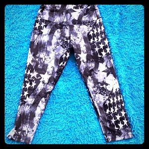 American flag pattern workout capris